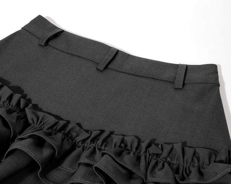 Ruffle Balloon Shirring Mini Skirt 231216236