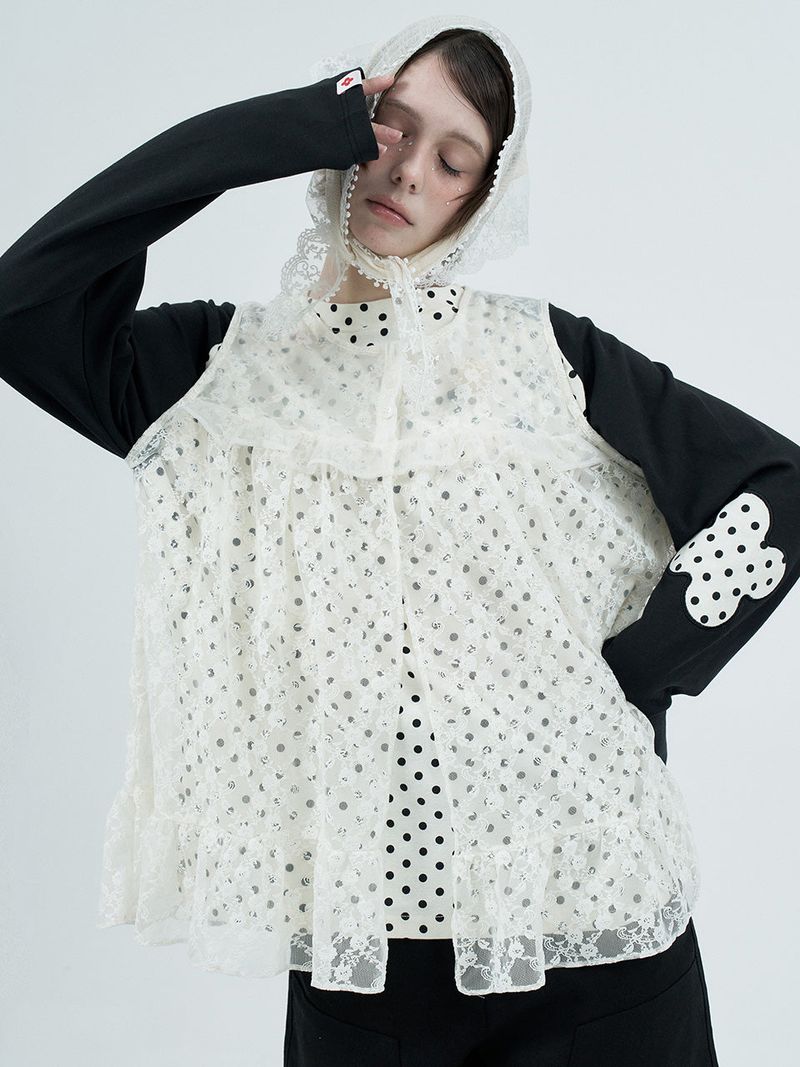 lace ruffle flare shirts