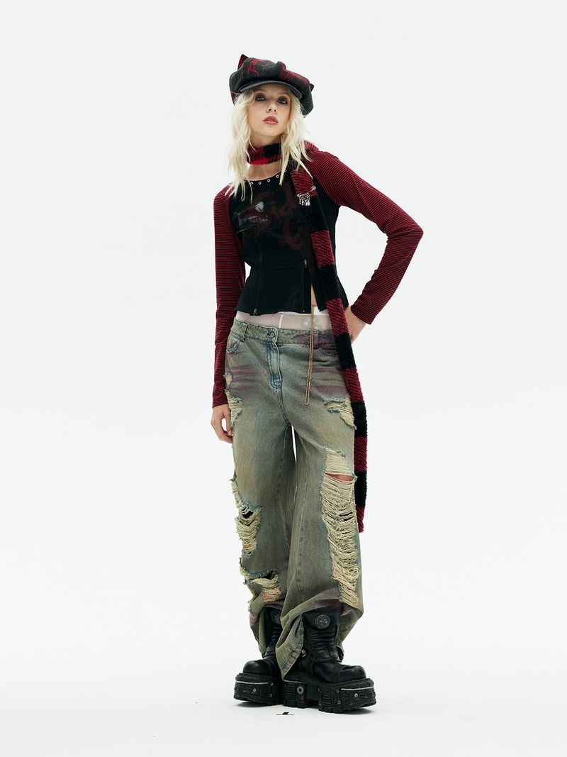 Emoha Asuka's punk cat ear newsboy hat
