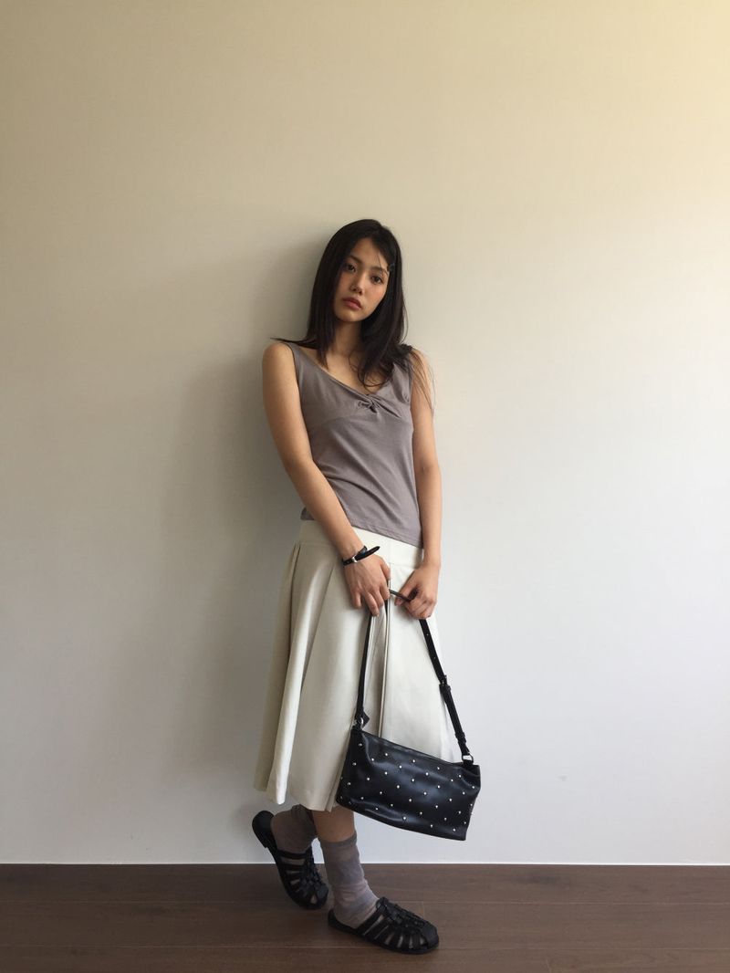 Woven leather slippers (2color)