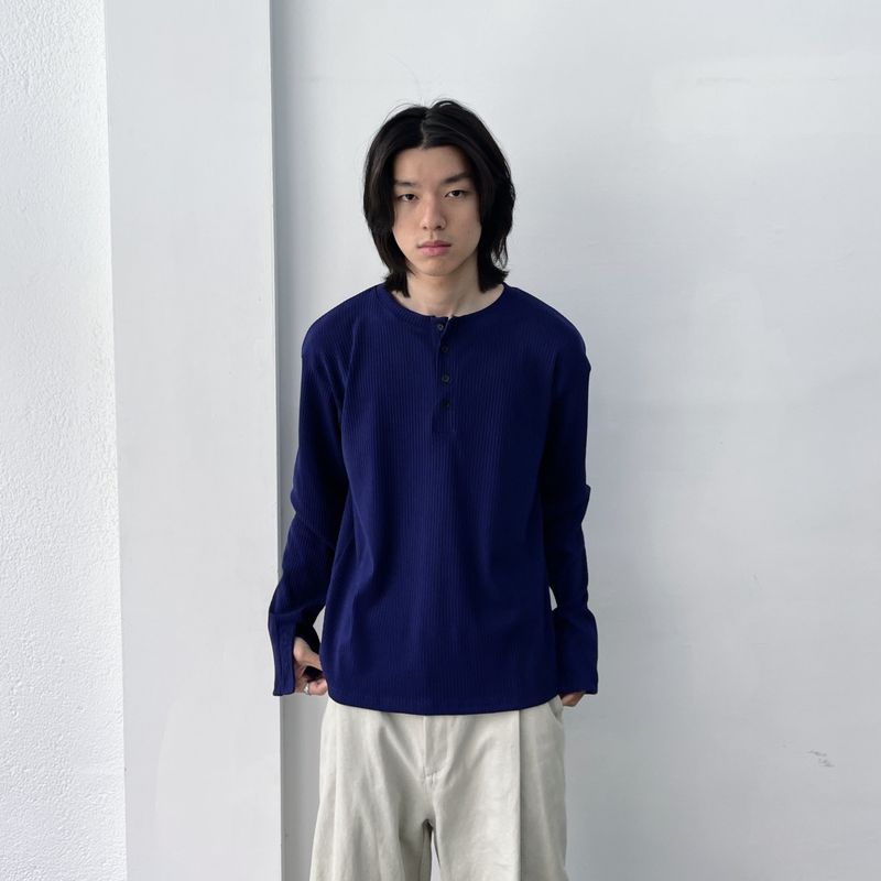 Ribbed Henley Top