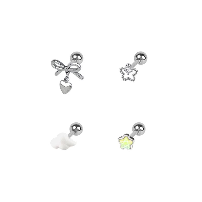 [SET] Pastel Star Cloud Ribbon Piercing