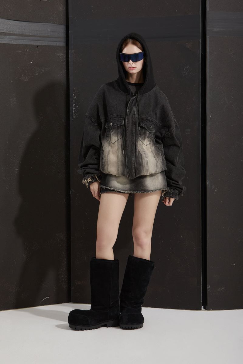 COVER DENIM JACKET -BLACK