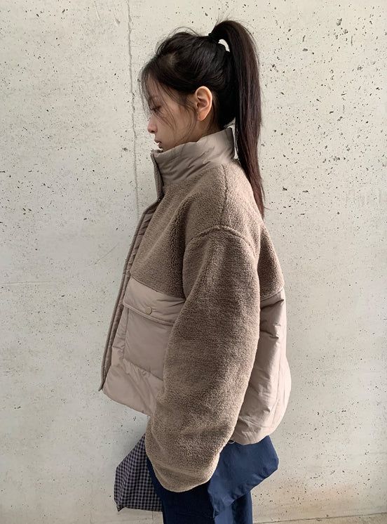 Canyl High-Neck Wool Padded Jumper