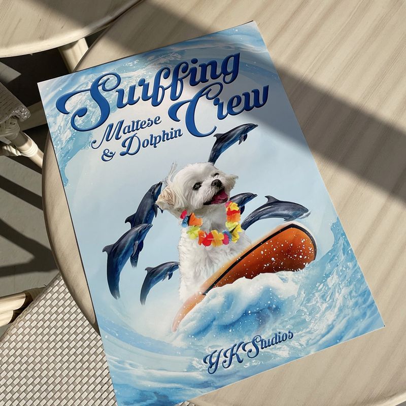 Puppydolphin surfing crew matt POSTER A3