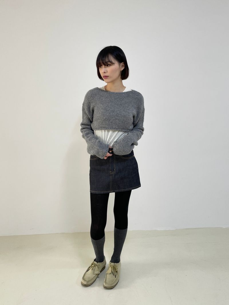 Cookie deep non-fade denim skirt