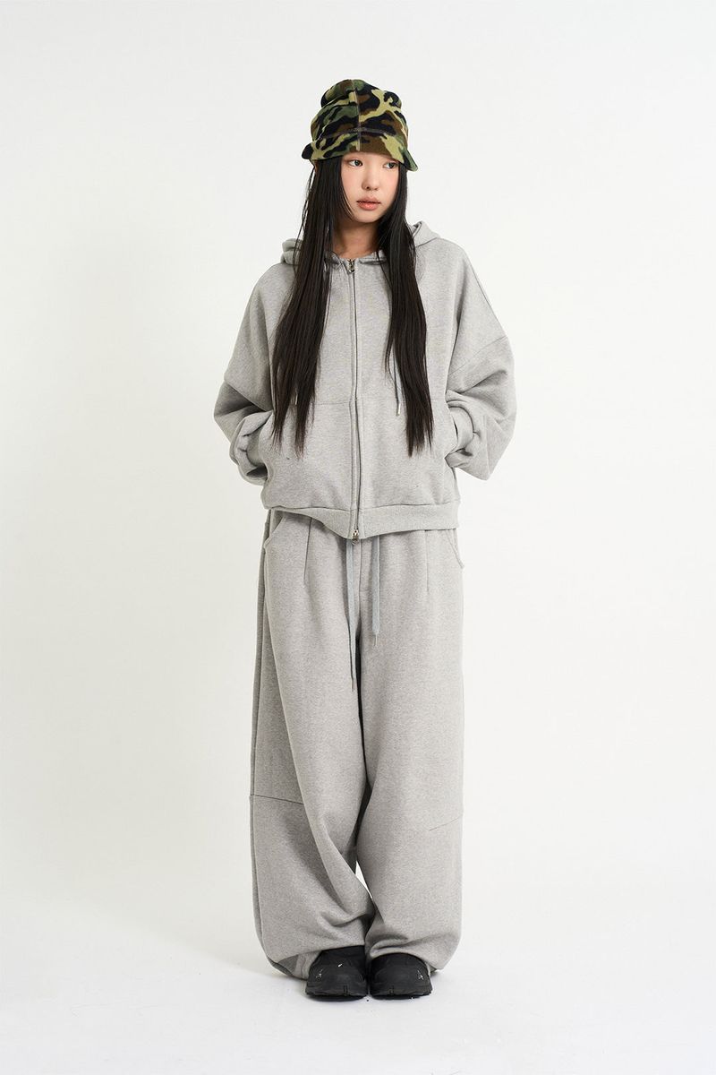 Terry wide belted sweatpants
