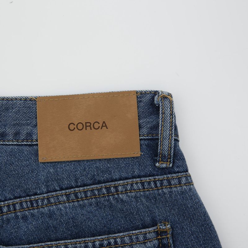 Pintuck Wide Denim Pants Blue