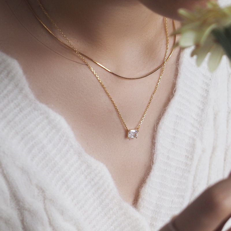 Fine Herringbone Chain Necklace