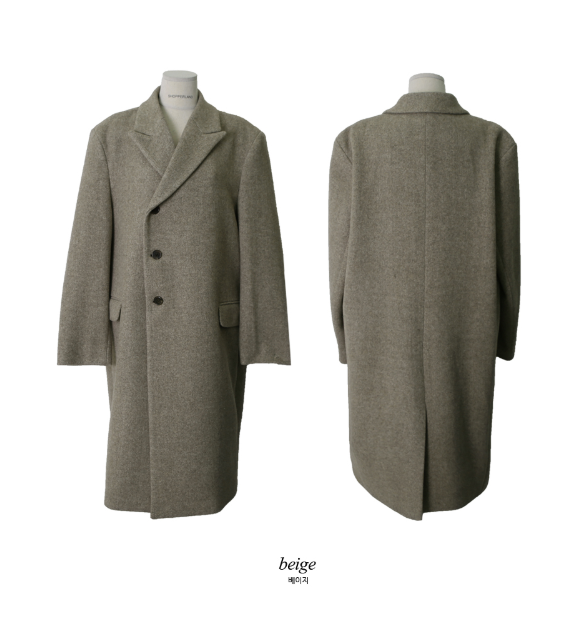 Modern Twill Overfit Wool70 Long Coat (2color)