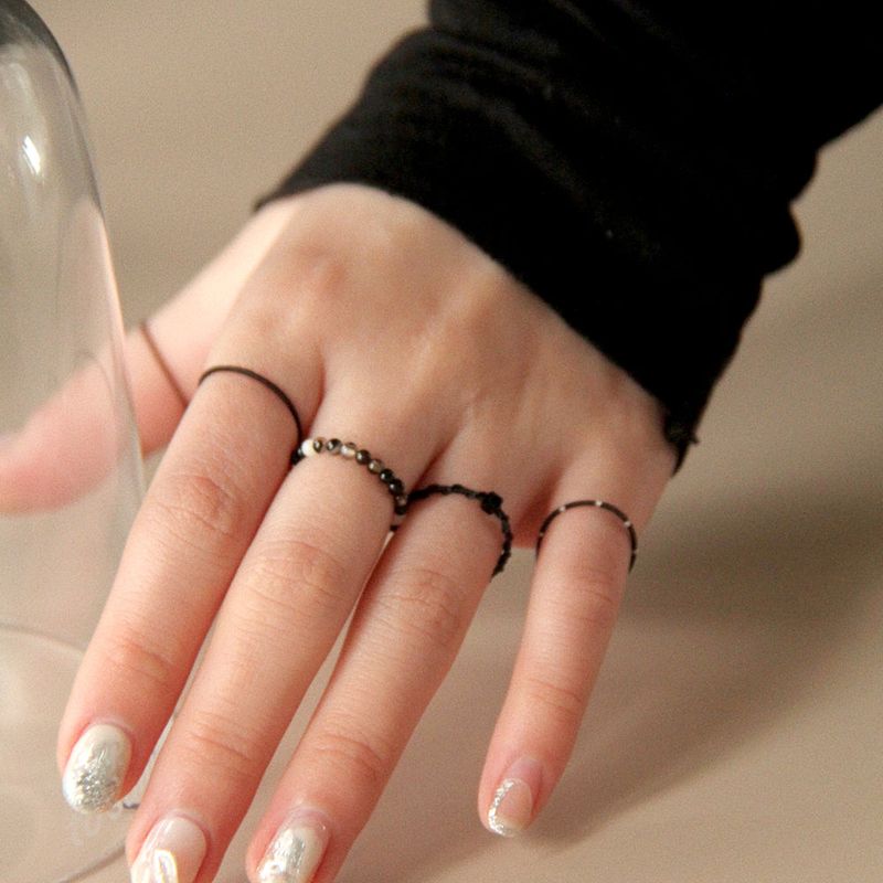 [CCNMADE] 菊 Black Cube Crystal Ring 10.ALL BLACK