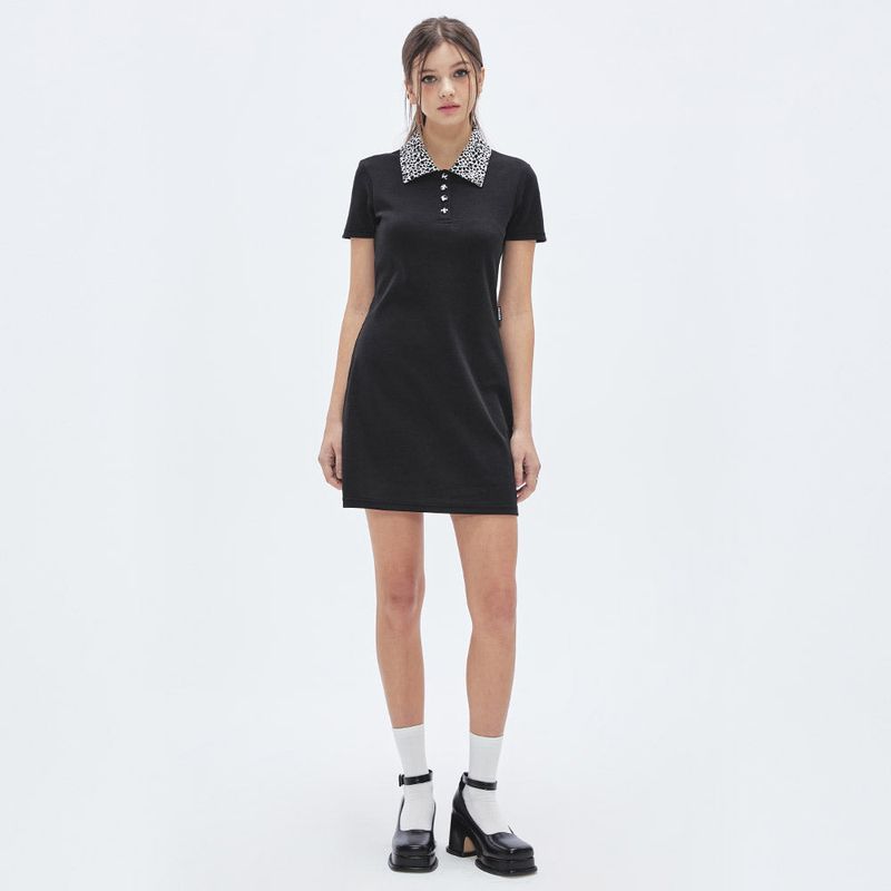 ニットミニドレス/Kitty Mini dress [BLACK]