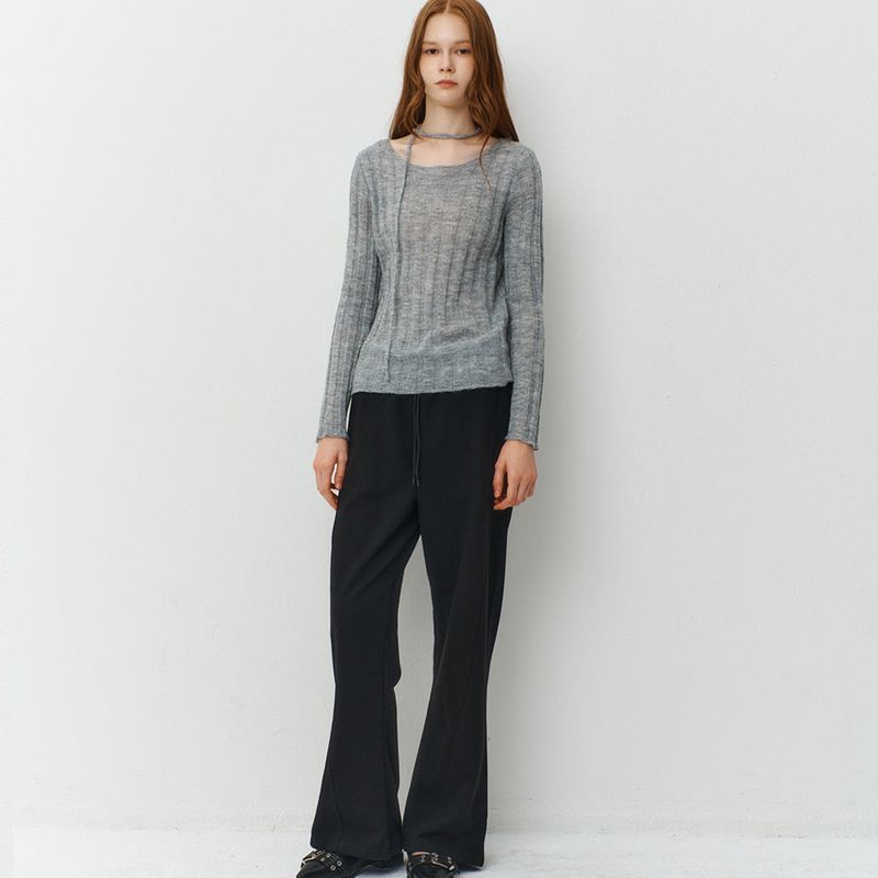 String Boat Neck Knit_2Color