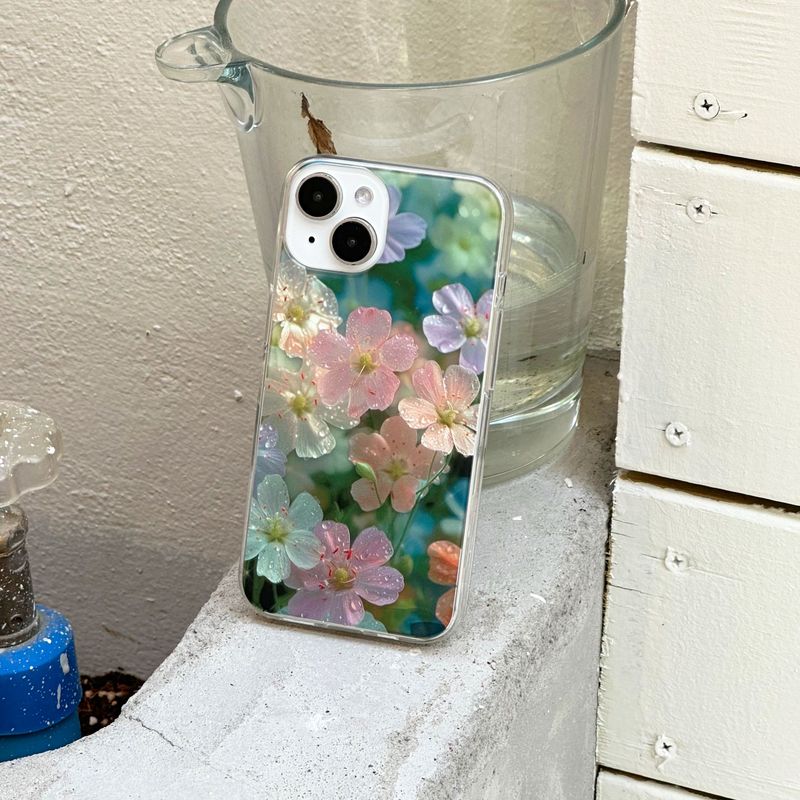 Nineteenfriday（ナインティーンフライデー）の「[SET]Pastel blur flower case + charm（Smartphone Accessories）」