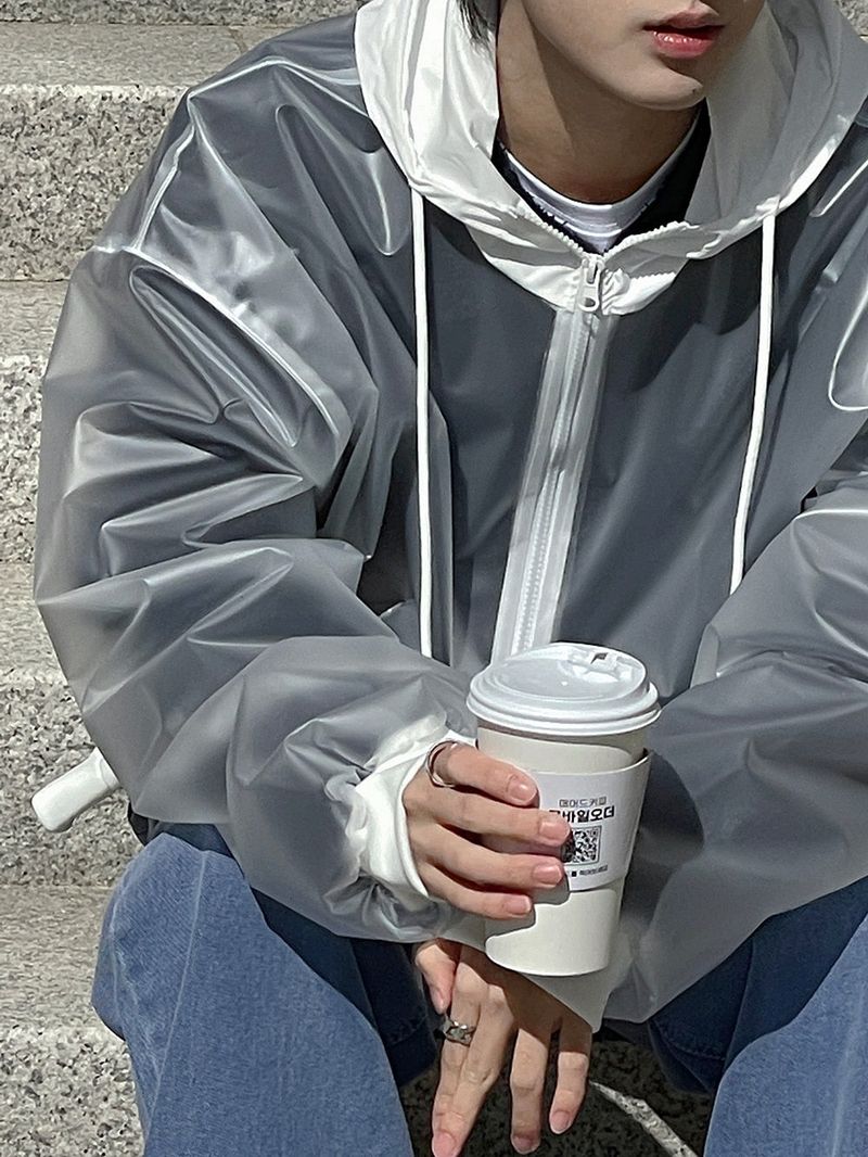 Uno Plastic Zip Up Jumper (2color)