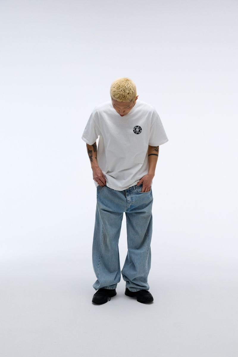 EEERRR Record artwork damage washing T-shirt (White)