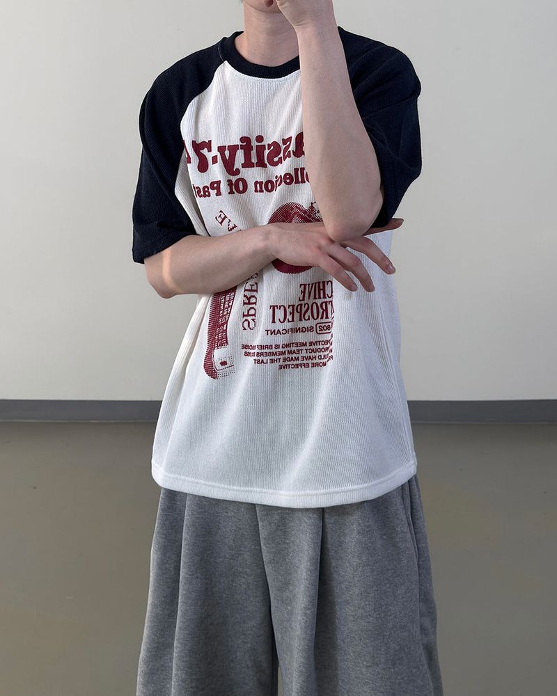 Ragiv Graphic Raglan Knit Short Sleeve