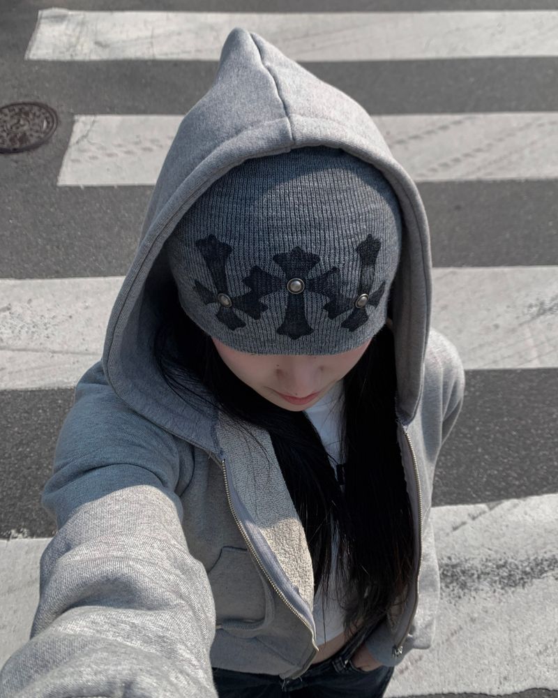 Crop hood zip jumper