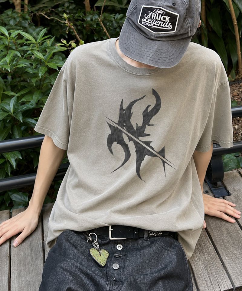 NOTUSUAL（ノットユージュアル）の「ビッグ N ノイズオーバーフィットピグメントTシャツ - 5COLOR（トップス）」