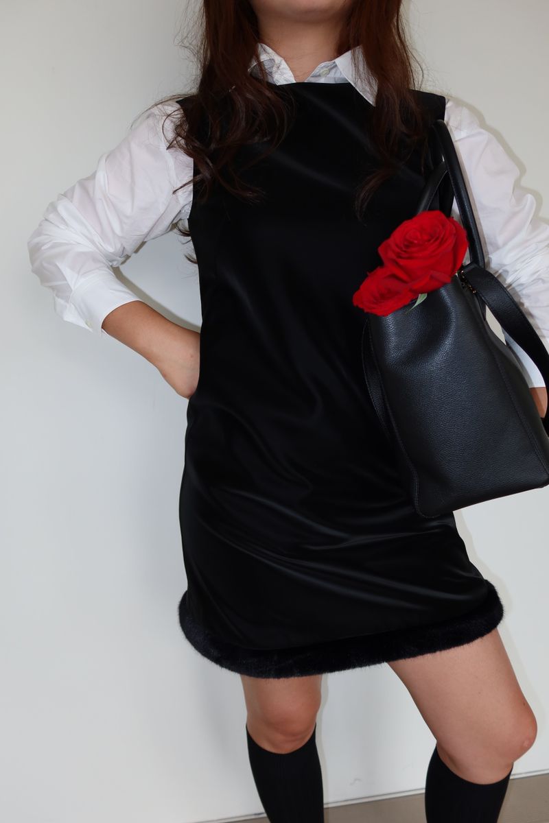 Black velvet dress