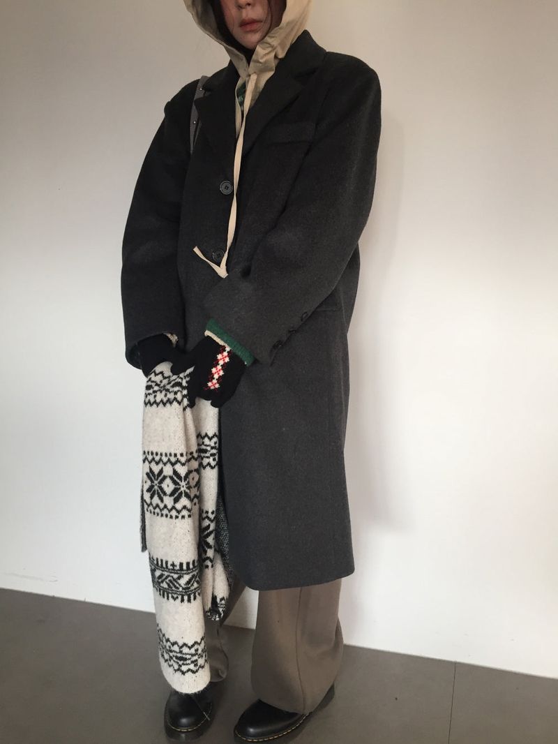Wool Blend Essential Long Coat (2 Colors)