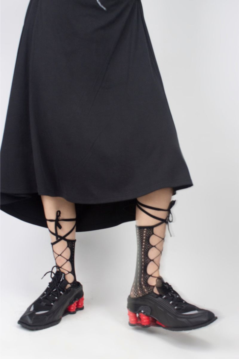 lace string knee socks (2 color)