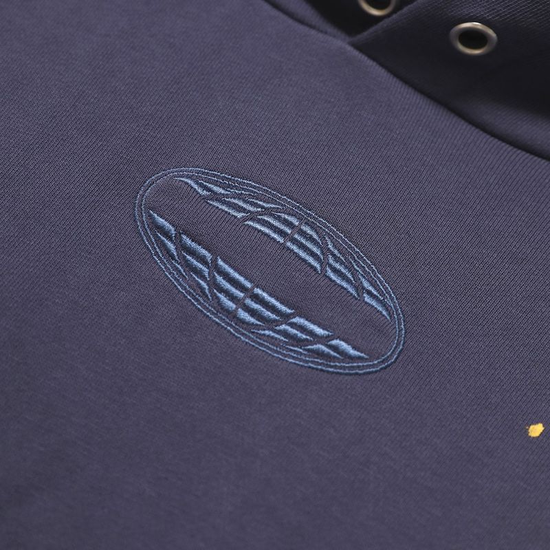 ELLIPSE LOGO EMBROIDERED HOODIE - PURPLE