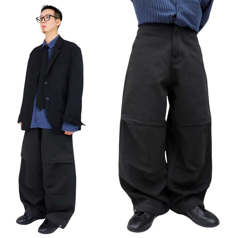 Wide Pigment Snap Denim Pants