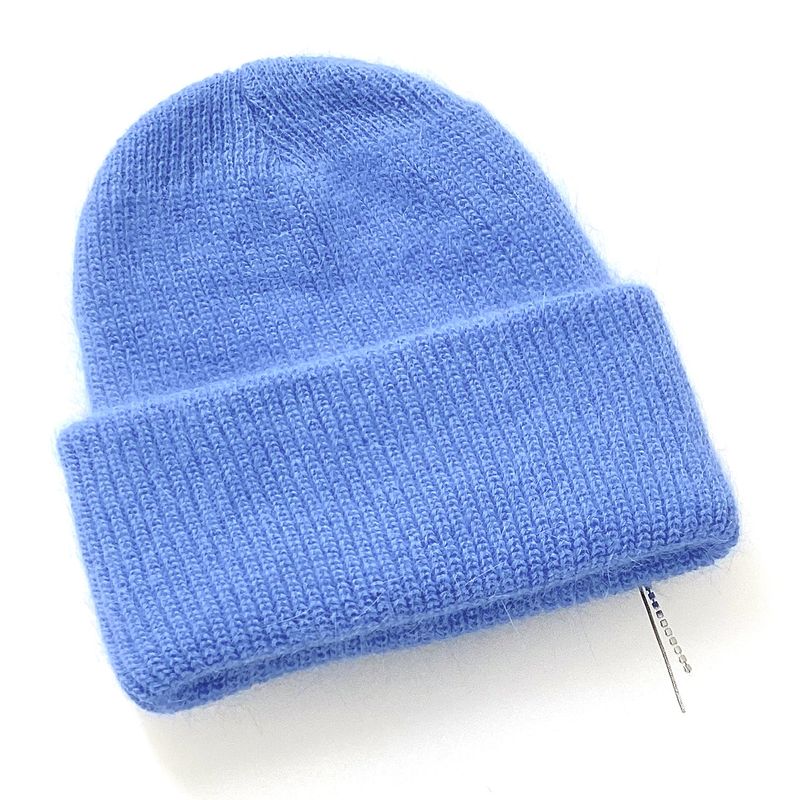 Ribbon Chain Angora Beanie [Blue]