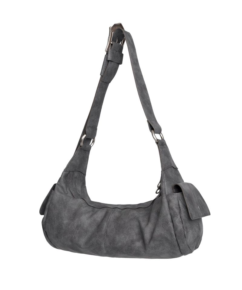 Bumpy Buckle Stone Bag (Gray)