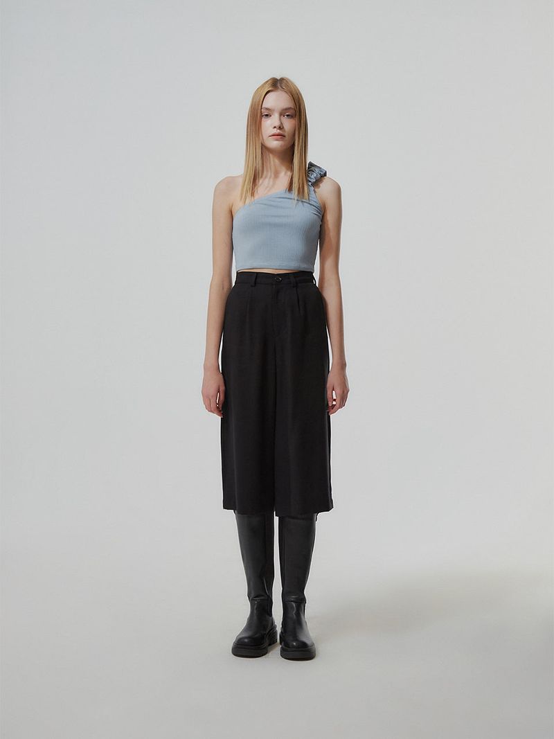 UNBALANCED WRINKLE TOP_SKY BLUE