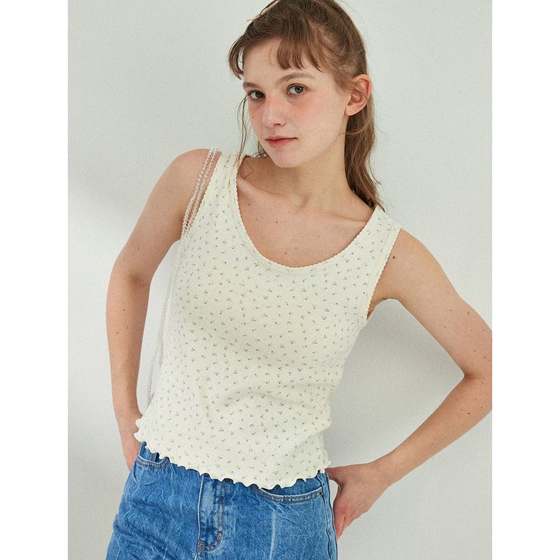 SCALLOP PUNCHING SLEEVELESS_CREAM