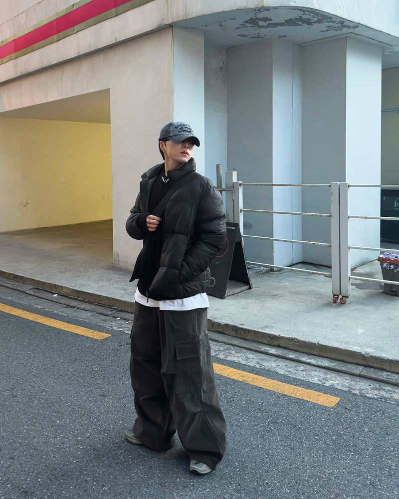 Work Cargo Pants 2C Peach Brushed Wide