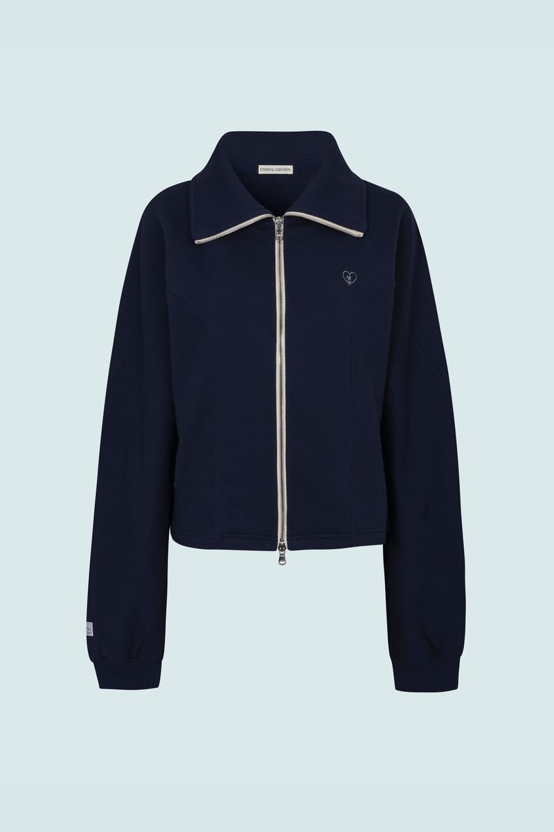 ROUND TWO WAY COLLAR ZIP (NAVY)