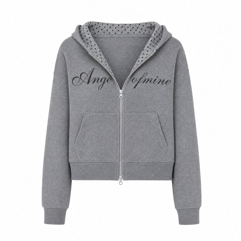 Nadia Angel Graphic Dot Hood Zip-Up