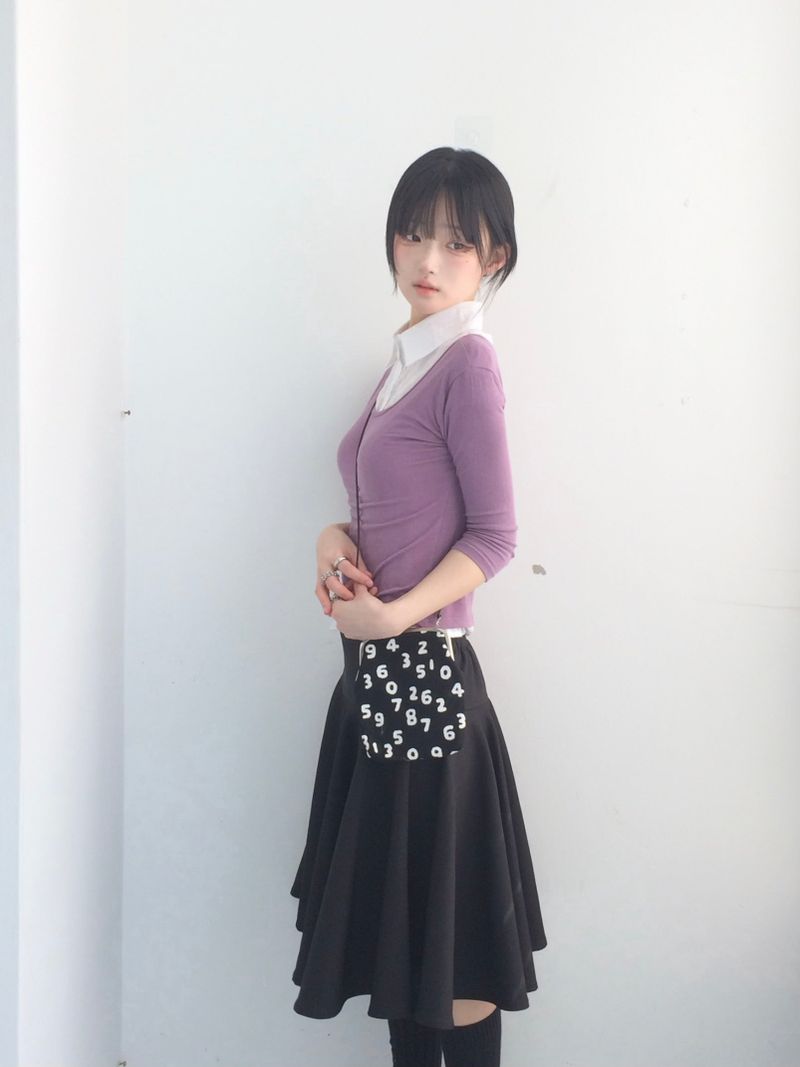 A-line rose flare skirt