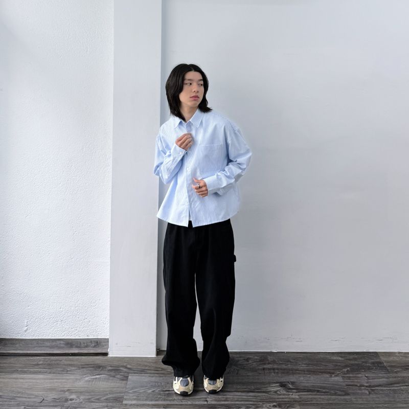 Daily Short-Length Stripe Shirt