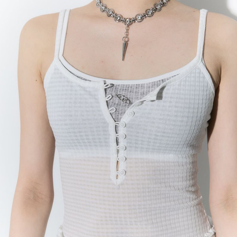 (2nd reorder) frill layered sleeveless - ivory