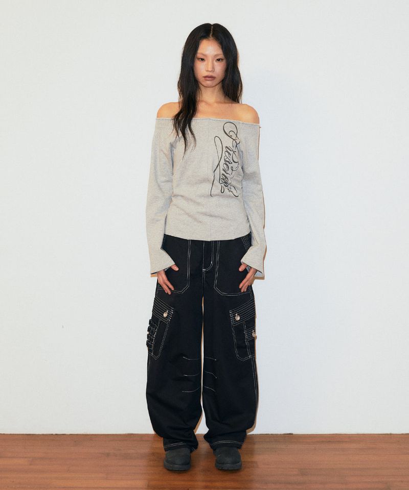 mahagrid（マハグリッド）の「CUT OUT PRESENT OFF SHOULDER TEE（Tops）」