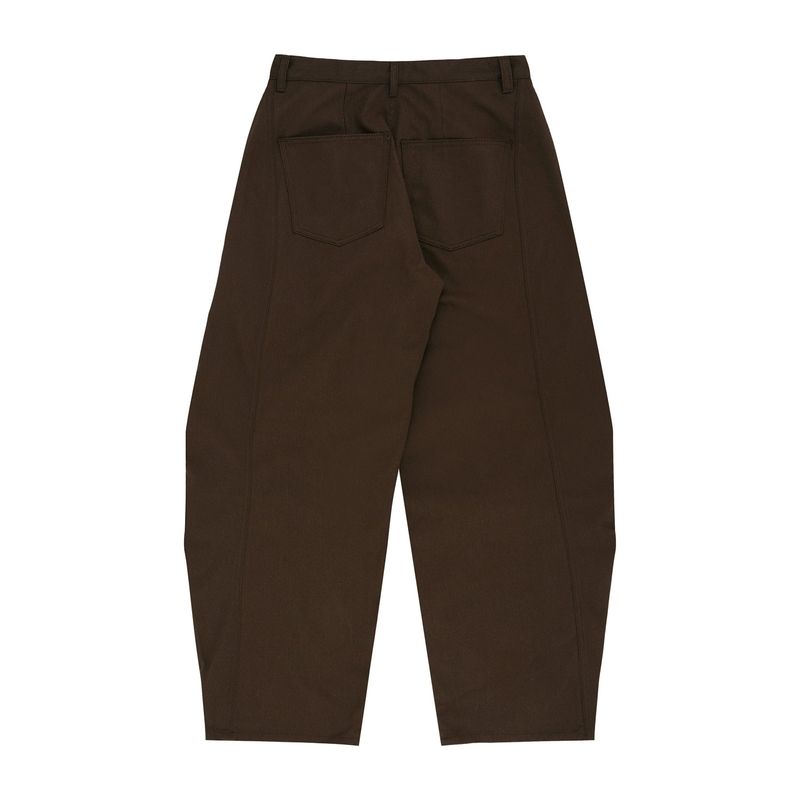 Structured Curved Chino Pants - Brown