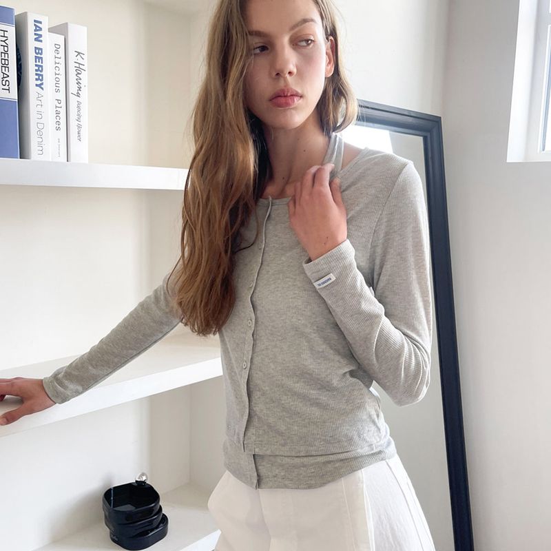 Summer Haulter Cardigan SET_Melange Gray