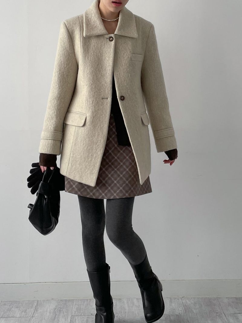 INCHANT ME（インチャントミー）の「[wool95%] Sander Collar Wool Half Coat（Jackets/Outerwear）」