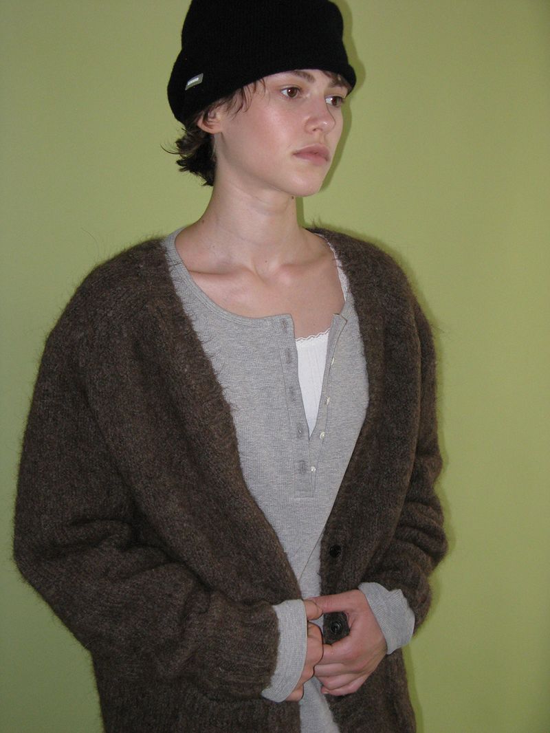 Softy alpaca cardigan_brown