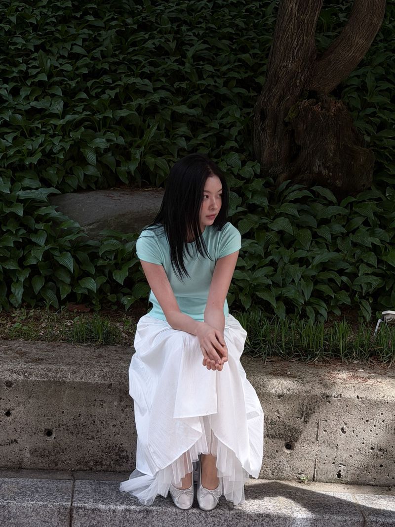 DOUBLE LAYERED MESH SKIRT