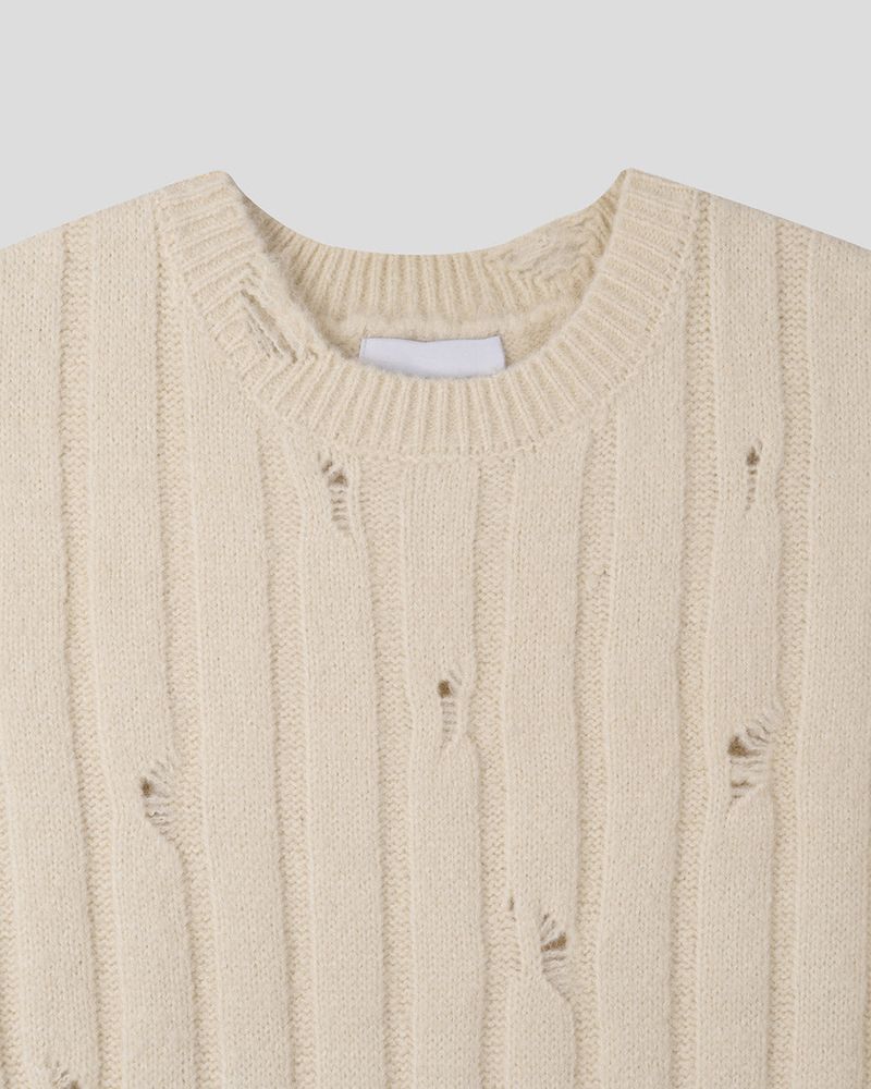 MG Wool Blend Damage Knitwear (4 colors)