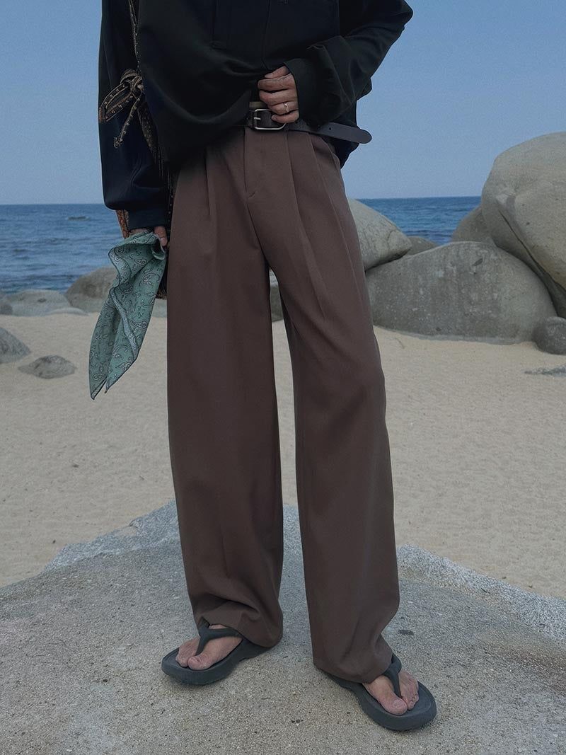 ASCLO Deep Two Tuck Wide Slacks (4color)