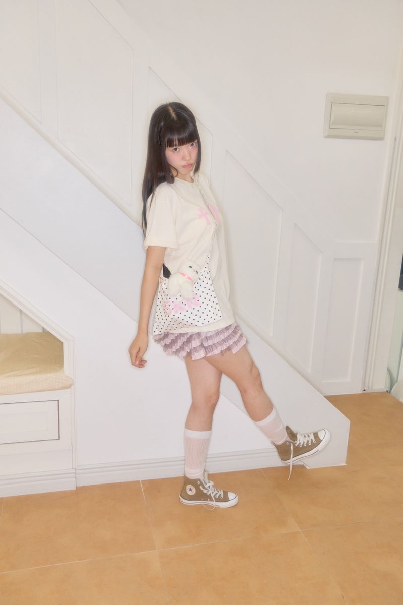 SKR 2-WAY POLKA DOT MINI BAG (WHITE)