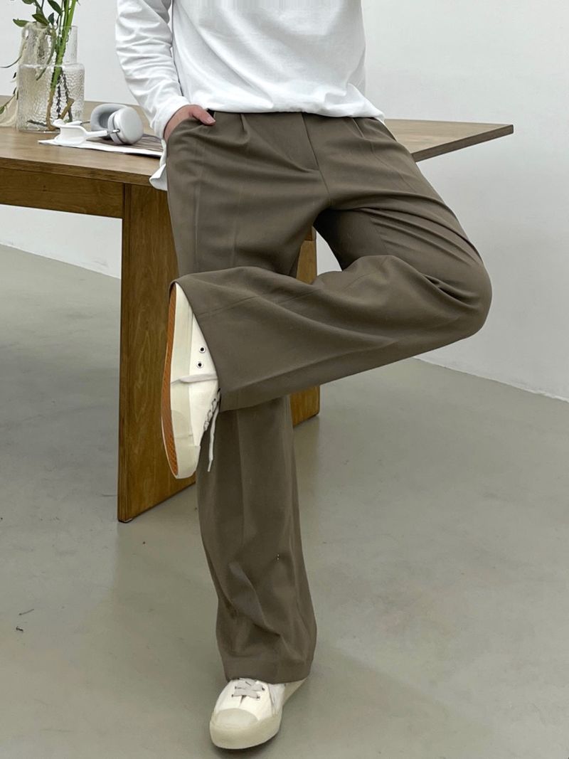 ABLE TWO TUCK WIDE SLACKS(5COLOR)