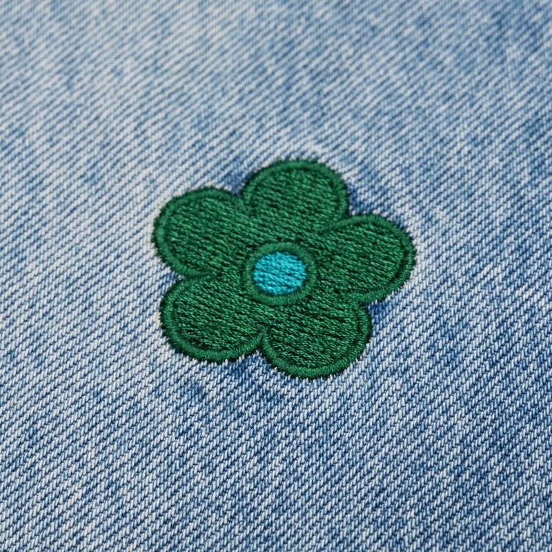 FLOWER EMBROIDERED LIGHT BLUE DENIM PANTS code 18103