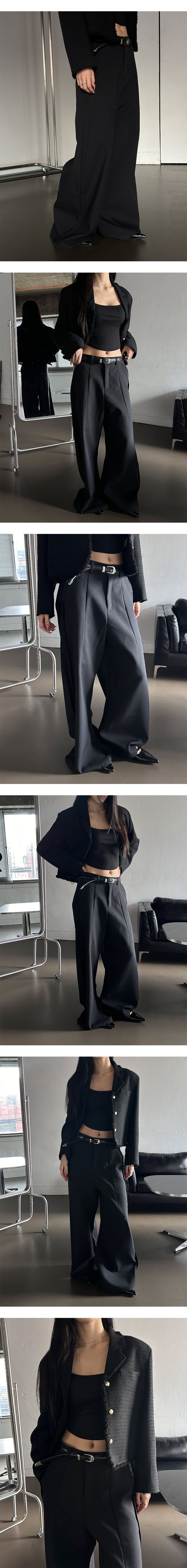  [Unisex] Wide over flare slacks(2color)